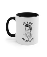 Elvis Presley Just A Girl Who Loves Elvis Gift For Women 110z Two Toned Mug - £17.45 GBP