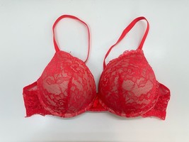 Emily Johnson Womens Bra Size 40C Hot Pink Lacey Push Up Padded 9904 - $15.78