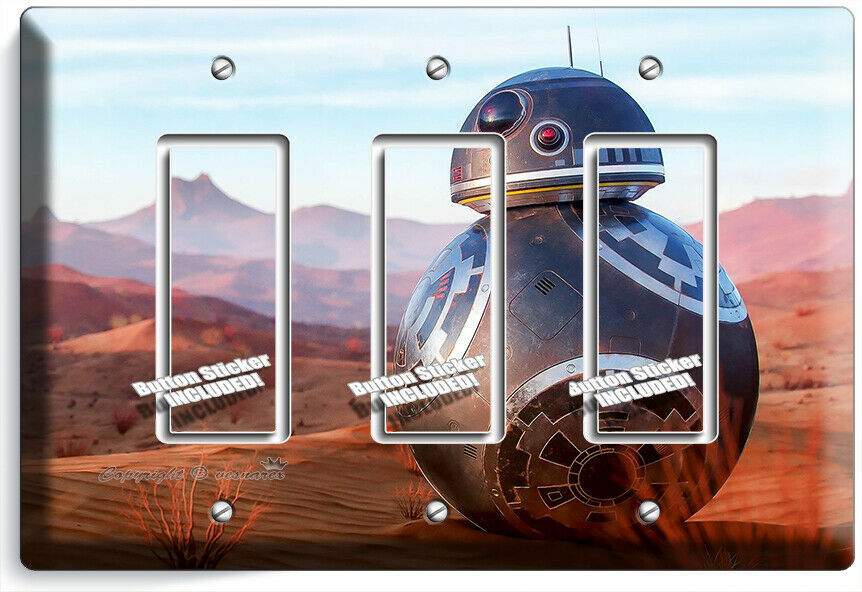 STAR WARS BB-8 DRON ROBOT BAD GUY 3 GFCI LIGHT SWITCH PLATES FAN GIFT ROOM DECOR