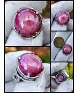 Natural Ruby Africa Star 30.07 Carat silver Ring  - $337.30