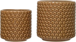 Bloomingville Stoneware, Set Of 2, Yellow, 6&quot; L X 6&quot; W X 6&quot; H. - £32.70 GBP