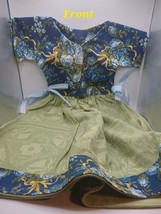 KITCHEN Handmade Towel Dress Blue/Yellow/Green Floral With Border - £21.83 GBP