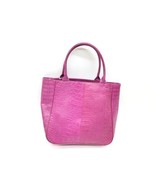EXPRESS Pink Leather Shopper Purse Handbag crocodile embossed grain 14”x... - £12.38 GBP