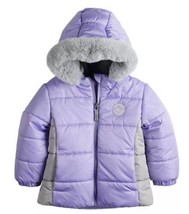 Girls Jacket Puffer Hooded Heavy Purple Winter Snow Coat ZeroXPosur- 12/... - £29.59 GBP