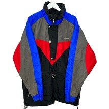 Vintage Edelweiss Skiwear Mens Pull Over Winter Jacket Black Red Blue Size XL - £59.95 GBP