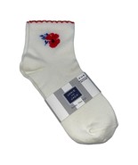 Janie and Jack Girls Floral Embroidered Ankle Socks Size 6-8 NWT White - $176.40 MXN
