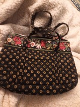 Vera Bradley Vibrant  Black Little  Betsy Shoulder Bag Damaged - £7.52 GBP