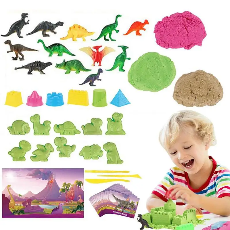 Play Construction Sand Kit Dinosaur Play Sand Kit DIY Clay Model Toys DIY Clay - £38.61 GBP