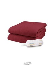 Biddeford Comfort Knit Fleece Electric Heated Warming Throw Blanket Brick Red - $47.49