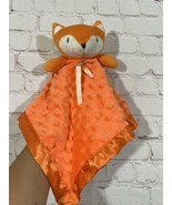 Orange Baby Fox Lovey Security Blanket Minky Dot Plush Back Satin &amp; Trim... - £17.55 GBP