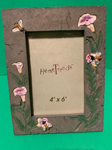 NWT - HomeTrends Bees &amp; Calla Lilies Raised Relief 4&quot; x 6&quot; Resin Picture Frame - £8.64 GBP