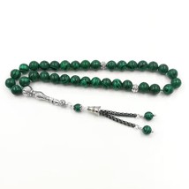 Green Malachite tasbih muslim prayer beads Islamic Rosary arabic Accesso... - $45.93