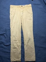 LL Bean Standard Fit Flannel Lined Chino Pants Men’s 35x34 Beige - $24.75