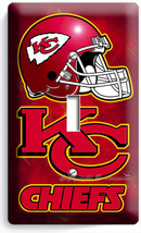 KANSAS CITY CHIEFS FOOTBALL TEAM LOGO SINGLE LIGHT SWITCH WALL PLATE SPO... - £9.60 GBP