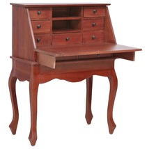 Secretary Desk Brown 78x42x103 cm Solid Mahogany Wood - £173.75 GBP