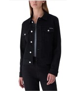 Calvin Klein Womens Denim Jacket Black Pockets Stretch Buttons Heavyweight - $1,033.70 MXN