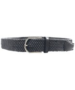 Unisex-Adult Flexible Stretch Belt Woven Braided Black w/ Silver Buckle ... - £4.37 GBP
