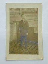 RPPC AZO Postcard Unused Young Boy Standing Circa 1918-1930 - $12.00