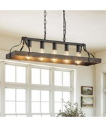 Vintage Black Gold Pendant Light: 34&quot; Chandelier - $172.60 CAD