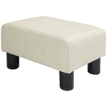 Small Beige Cube Ottoman Foot Rest &amp; Stool for Living Room - $71.99