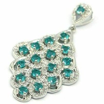 2.50 Ct  Round Simulated Blue Topaz Halo  Pendant 14K White Gold Plated women - £123.42 GBP