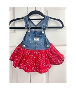 Oshkosh B&#39;gosh Vestbak Denim Dress Red Paisley Overall Bib 9 Month DRESS... - $37.40