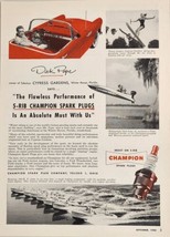 1955 Print Ad Champion Spark Plugs Skiers,Thrill Boats Cypress Gardens,F... - $19.78