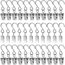 50PCS Curtain Clips with S Hooks for Hanging Party String Lights Outdoor Wire Ho - £11.21 GBP