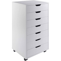 Modern Scandinavian Style 7-Drawer Storage Cabinet Chest in White Finish - $4,572.16 MXN
