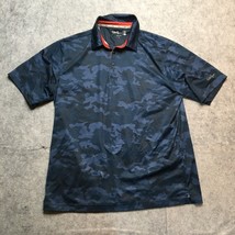 Walter Hagen Camo Polo Shirt Mens Large L DK Blue 11 Majors Golf Perform... - $24.40