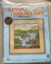 Vintage Sunset Needlepoint Longstitch Timber Country #6827 - £18.16 GBP