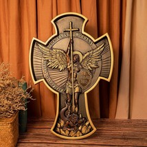 Archangel Michael Solid Wood Carving Gift-Hand Carved from a Whole Piece... - $57.00+