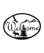 ADK Mountain Scene Welcome Sign Made in USA by Village Wrought Iron - £23.60 GBP