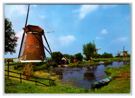 Windmills in Kinderdijk, Holland by Lake Postcard Unposted - £3.65 GBP