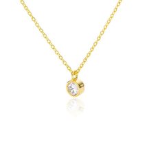 Round Zircon Necklace For Women Gold Silver Color Crystal Shiny Choker P... - £19.57 GBP