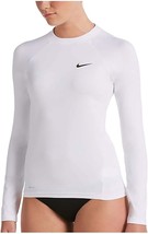 Nike Swim Women&#39;s Essential Long Sleeve Hydro Rash Guard, WHITE, L - £24.24 GBP