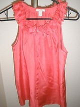 Lovely Women&#39;s J. Crew Silk Sleeveless Blouse W/SCALLOP Collar Sz 0 Pretty Coral - £28.02 GBP