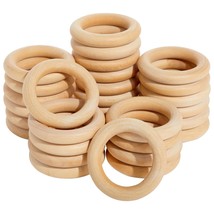 Wooden Rings For Crafts, Macrame, Crochet, Jewelry Making, Natural Unfinished 3  - £25.56 GBP