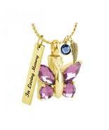 Butterfly Crystal Purple Pendant Urn - Love Charms™ Option - $39.95