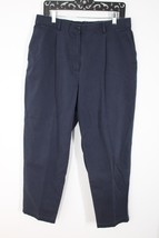 LL Bean 16P Blue Cotton Twill Original Fit Comfort Waist Chino Pants - £23.74 GBP