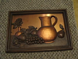 Vintage Coppercraft Wall Plaque Pitcher and Fruit circa 1975 - £15.98 GBP