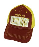 Washington Solid Front Air Mesh Back Adjustable Baseball Cap (Burgundy/W... - £11.95 GBP