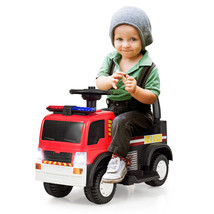 Kids 6V Ride On Fire Truck Engine Battery Powered Best Gift w/Siren Lights Music - £88.87 GBP