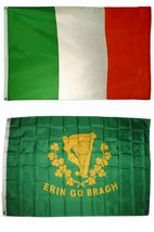 3x5 3&#39;x5&#39; Wholesale Combo Set Ireland Irish &amp; Erin Go Bragh 2 Flags Flag Banner  - £7.77 GBP