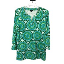 Talbots Swim Cover Up Womens XL Used Terry Cloth Greens Blues - £15.58 GBP