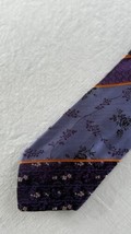 Bugatchi Uomo Men’s Silk Tie Purples Floral And Striped Necktie  - £11.46 GBP