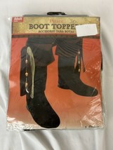 Adult Pirate Boot Cover Topper Black One Size Fits Most - £11.99 GBP