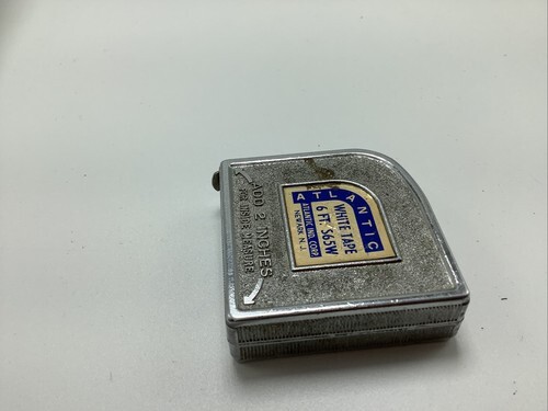 Vintage ATLANTIC White Tape Measure 6' Model S65W VGC & Clean Item image 3