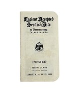 Vtg 1960&#39;s Ancient Accepted Scottish Rite of Freemasonry Roster Dayton O... - $14.25